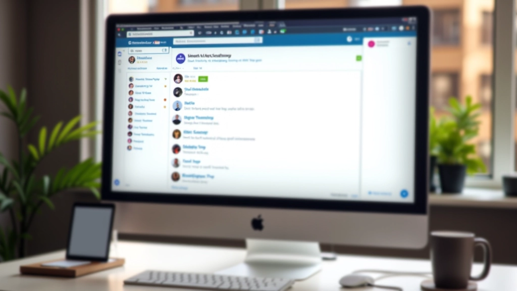 Computer monitor showing LinkedIn search filters and prospect profiles, multiple browser tabs open