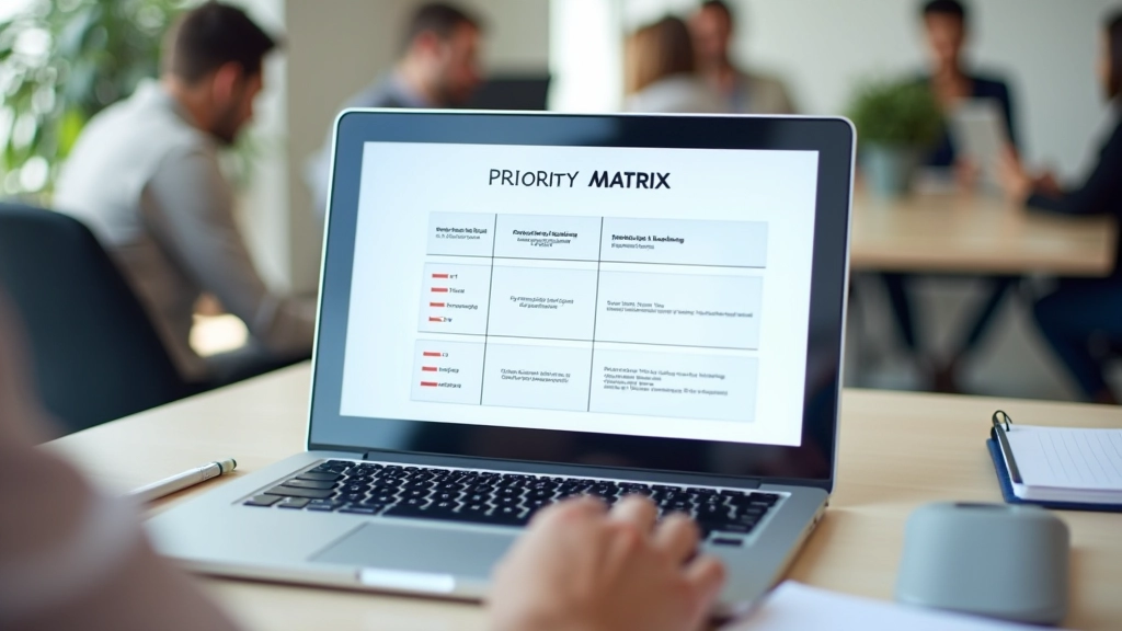 Priority matrix diagram with prospects ranked by fit and opportunity level