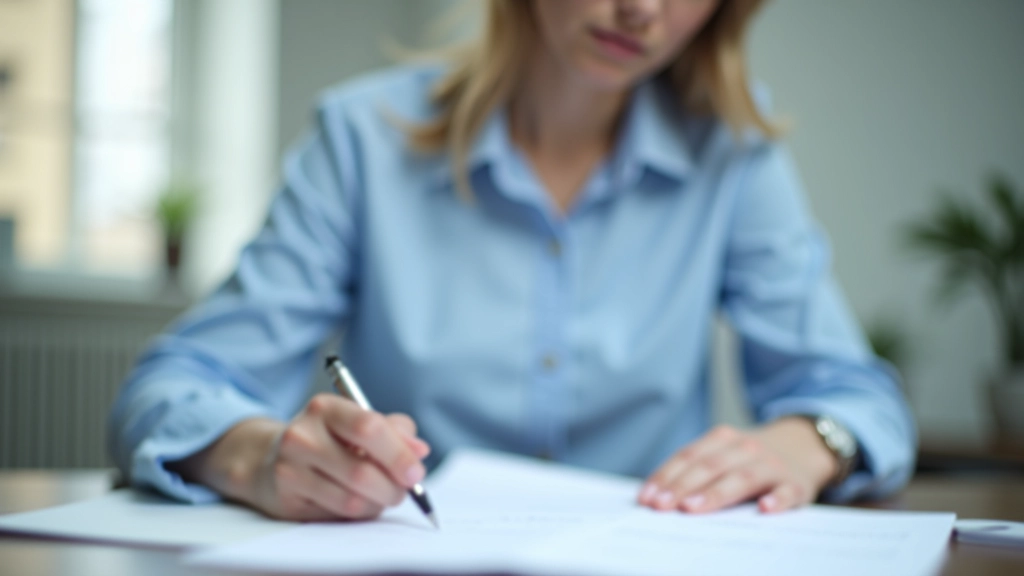Person reviewing printed analytics report at desk, pointing at data with pen, analytical workspace